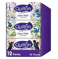 Quilton 3 Ply Soft Extra Thick Hypo-allergenic 110 White Facial Tissues