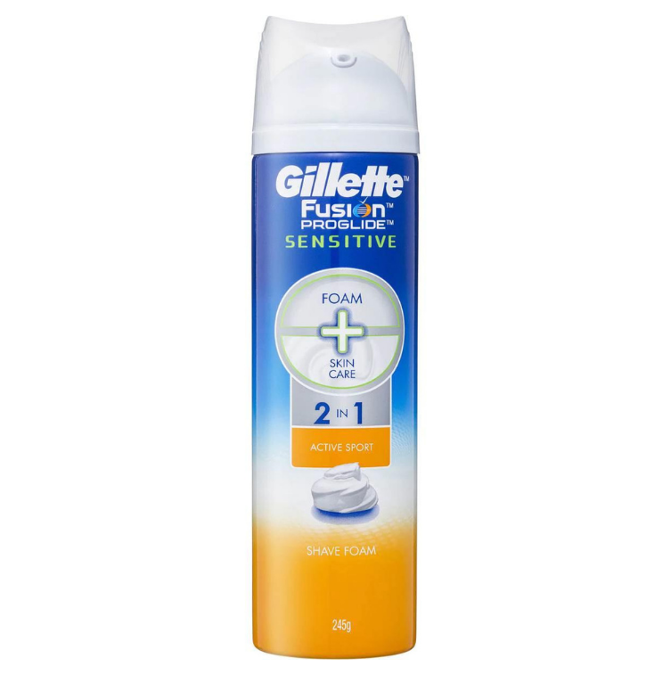 Gillette Fusion Proglide Sensitive Active Sport Shave Foam 245g