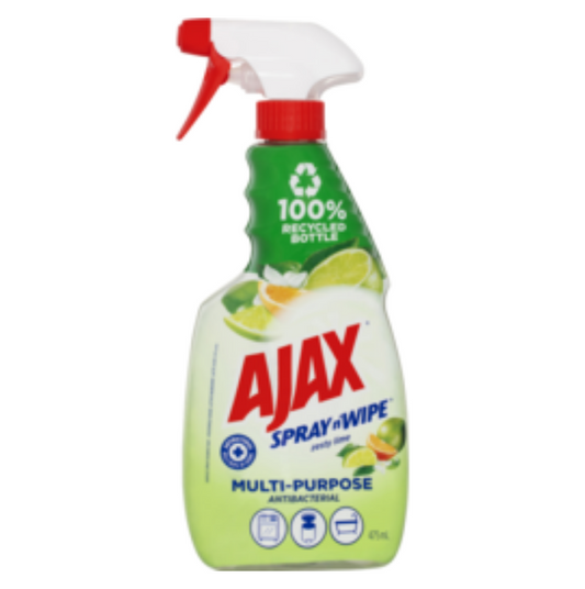 Ajax Spray N' Wipe Zesty Lime Multi-Purpose Antibacterial 475ml