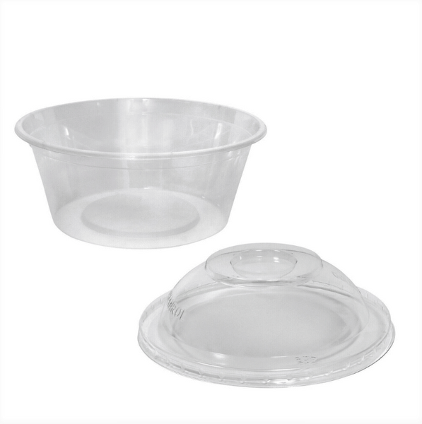 Round Plastic Takeaway Container 8 Oz 25 Base + 25 Dome Lid