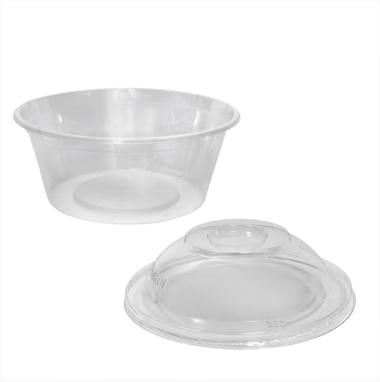 Round Plastic Takeaway Container 20 Oz 25 Base + 25 Dome Lid