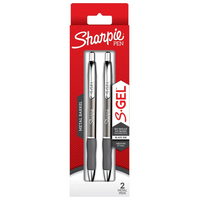 Sharpie Pen S-Gel Metal Barrel Black 2 Pack