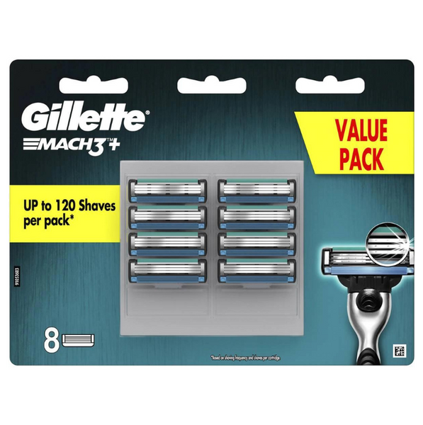 Gillette Mach3+ Razor Blades 8 Cartridge