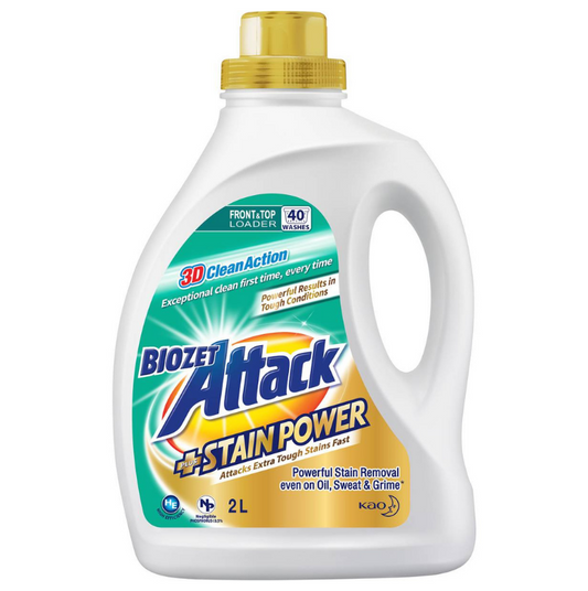 Biozet Attack Plus Stain Power Laundry Liquid 2L