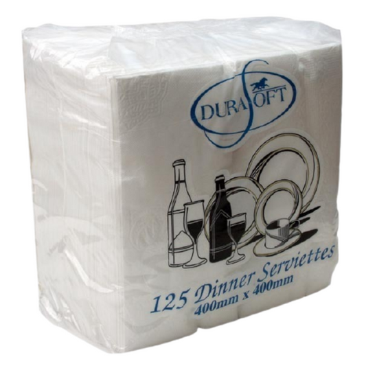 Durasoft Dinner Serviettes 2 Ply 400mm X 400mm 125 Pack