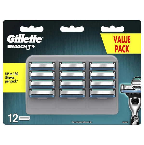 Gillette Mach3+ Razor Blades 12 Cartridge