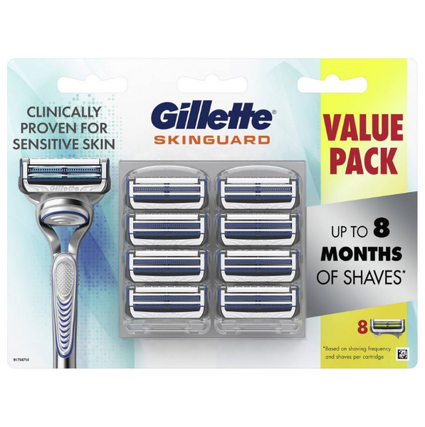 Gillette Skinguard Razor Blades 8 Cartridge