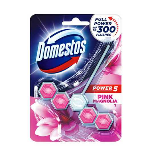 Domestos Power 5 Toilet Block Pink Magnolia 55g