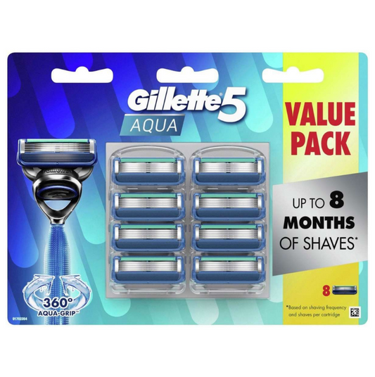 Gillette 5 Aqua Razor Blades 8 Cartridge