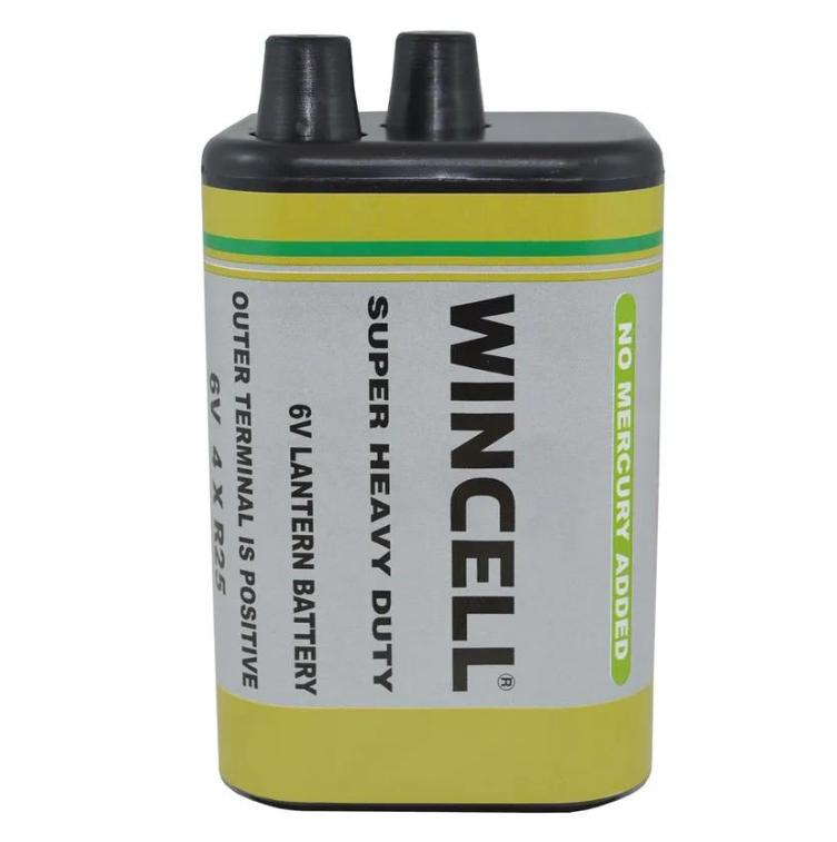 Wincell Super Heavy Duty 6V 4 X R25 Lantern Battery