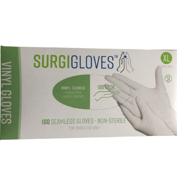 Surgi Gloves Vinyl Powder Free Extra Large 100 Pack
