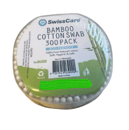 Swisscare Bamboo Cotton Swab 300 Pack