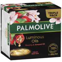 Palmolive Luminous Oils Rosehip & Almond Oil Cream Body Bar 3 x 90g