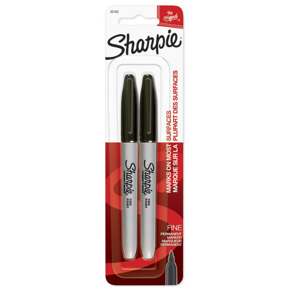 Sharpie Fine Permanent Marker Black 2 Pack