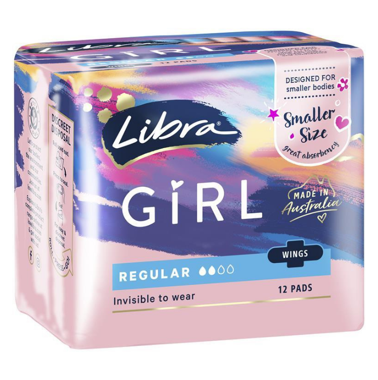 Libra Girl 12 Regular Pads With Wings