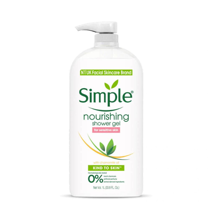 Simple Nourishing Shower Gel For Sensitive Skin With Chamomile Oil 1L