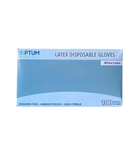 Optum Medical Latex Disposable Gloves Powder Free Medium 100 Pieces