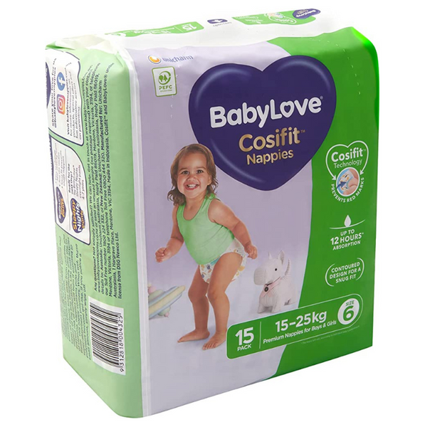 Babylove Cosifit Nappies Junior 6 15-25Kg 15 Pack