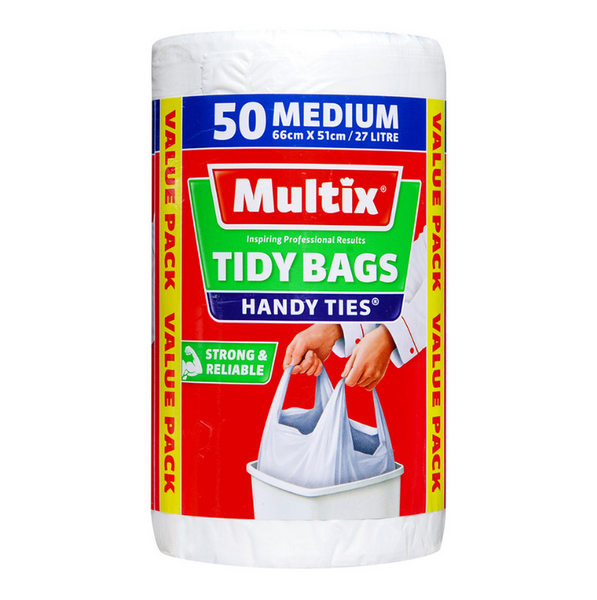 Multix Tidy Bags Handy Ties 50 Medium 66cm x 51cm 27 Litre