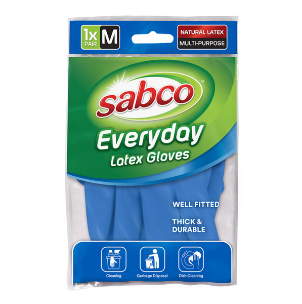 Sabco Everyday Latex Gloves 1 x Pair Medium