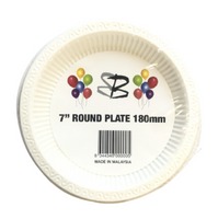 G I 7" Plastic Plates Round 180mm 50 Pieces