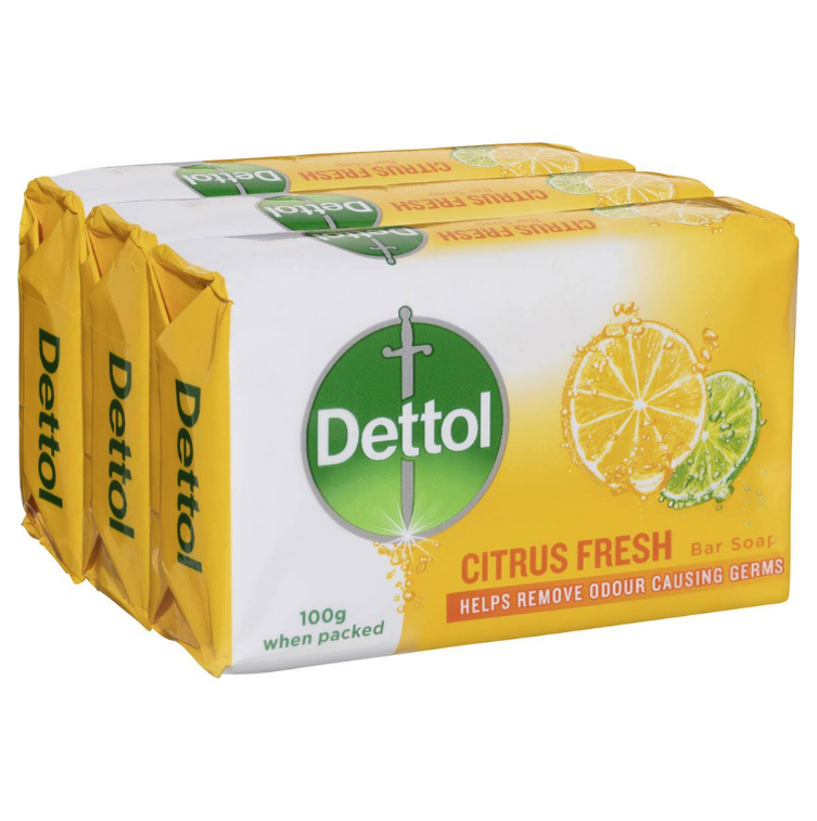 Dettol Citrus Fresh Bar Soap 100g 3 Pack