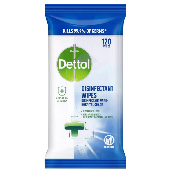Dettol Antibacterial Disinfectant Surface Cleaning 120 Wipes