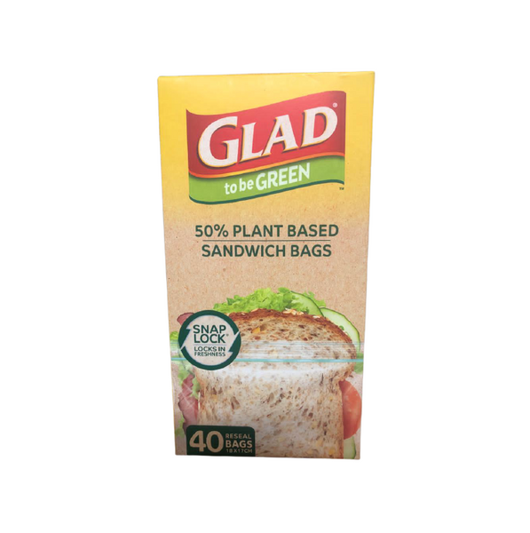 Glad To Be Green Sandwich Bags 40 Pack 18cm x 17cm