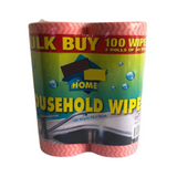 Kwik Life Home Household Wipes Assorted Colours 2 Rolls Of 50 Wipes 40m x 20cm