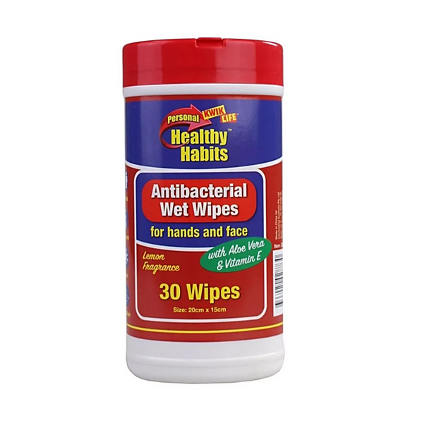 Kwik Life Antibacterial Wet Wipes For Hands And Face 30 Wipes