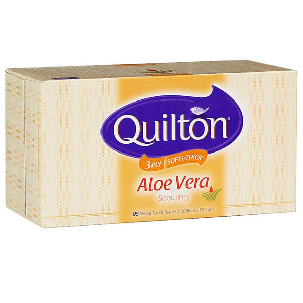 Quilton 3 Ply Soft & Thick Aloe Vera 95 White Facial Tissues