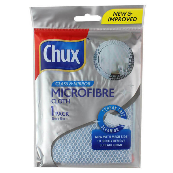Chux Glass & Mirror Microfibre Cloth 1 Pack 30cm x 30cm