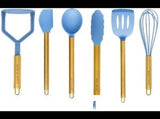 We Are Cheeky Kitchen Utensils Silicone & Gold Stainless Steel 6 Piece Set