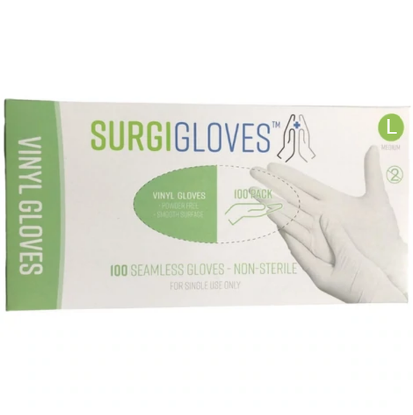 Surgi Gloves Vinyl Powder Free Large 100 Pack
